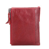 2018 Fashion Genuine Leather Women Wallet Bi-fold Wallets ID Card Holder Coin Purse With  Double Zipper Small Women's Purse