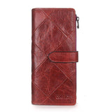 2018 Genuine Cowhide Leather Women Wallet Phone Pocket Purse Wallet Female Card Holder Lady Clutch Patchwork Carteira Feminina
