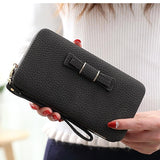 2018 New Bow Tie women's purse Korean Mobile Phone Bag Large Capacity Women Wallet Female Coin