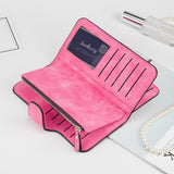 2018 New Fashion Women Wallets Drawstring Nubuck Leather Zipper Wallet Women's Long Design
