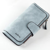 2018 New Fashion Women Wallets Drawstring Nubuck Leather Zipper Wallet Women's Long Design