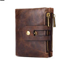 2019 Cartera de cuero genuino para hombre, cartera corta para hombre, cartera con cremallera y cierre, carteras estándar con múltiples tarjetas para hombre de lujo bolso