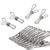Sixtack Clothespin Stainless Steel Wire Clip, Snack Food Bag Socks Towels Photos Postcards for Laundry, Kitchen, Backyard, Outdoor Clothes Drying