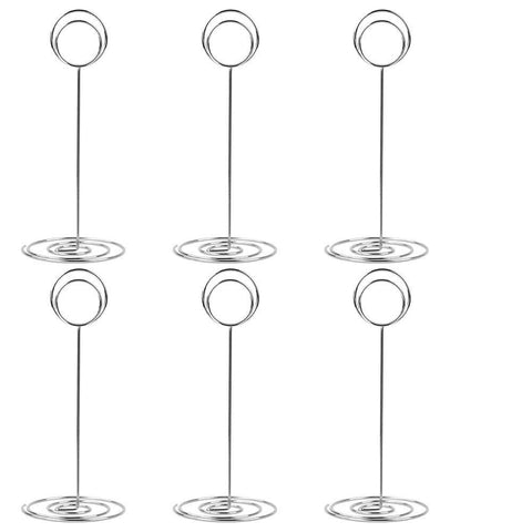 10 Pack 8.75 Inch Tall Table Number Holder Place Card Holder Table Picture Holder Wire Photo Holder Clips Picture Memo Note Photo Stand (Silver)