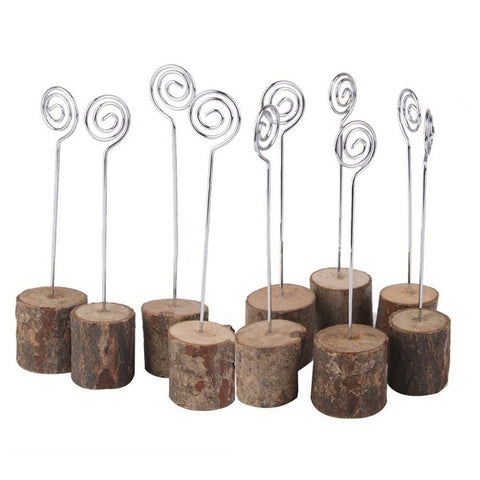 10 Rustic Wedding Table Stands Number Holders for Anniversary Birthday Graduation Party Decoration (Wooden Stand)