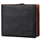 ABDB-Gzcz Cartera de cuero genuino para hombre, monedero, tarjetero, diseño de cremallera de hombre, abrazadera de Ballet para dinero bolso de mano (Blac
