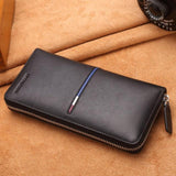Luxury brand men wallets genuine leather long zipper clutch wallet