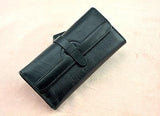 100%  Lychi Cowhide Leather Wallet Women Trifold Long Genuine Leather Clutch Purse Hasp Female Cellphone Bag Girl Card Holder
