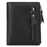 2018 New Genuine Leather Mens Wallet Man zipper Short Coin Purse Brand Male Cowhide Credit&id Wallet Multifunction Small Wallets