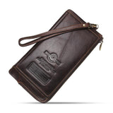2018 Men Wallet Clutch Genuine Leather Brand Rfid  Wallet Male Organizer Cell Phone Clutch Bag Long Coin Purse Free Engrave