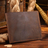 Wallet men crazy horse leather men wallets 100% genuine leather purse male clutch money bag small top quality guarantee