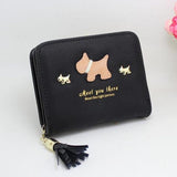 Mp New Cartoon Wallets Women Graffiti Dog Purse Tassel Bags Hasp Zipper Animal Wallet for Women Card Holder Ladies Coin Purse