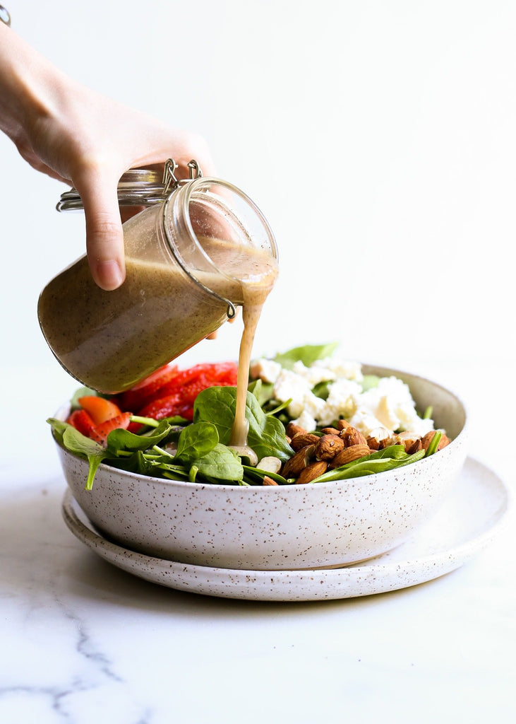 Fresh Spinach Salad with Strawberries and Crumbled Goat Cheese