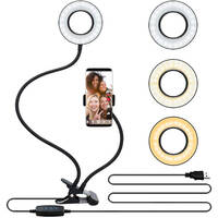 Trigyn Selfie Ring Light with 24" Gooseneck Stand and Cell Phone Holder only $14.99