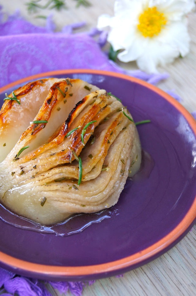 Rosemary Roasted Hasselback Korean Pears