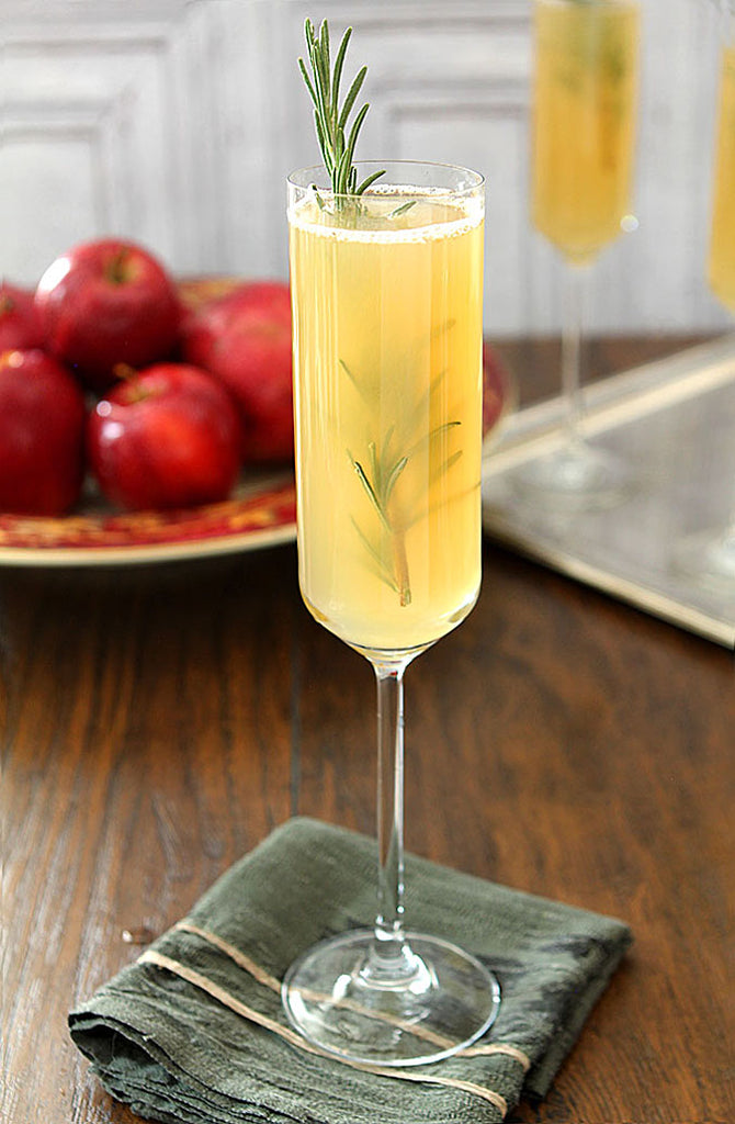 Apple Cider Bellini Cocktail with Rosemary