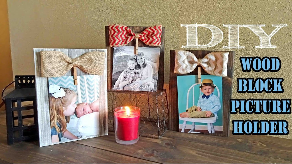 This was an easy and inexpensive project! All you need is wood, ribbon, twine, and glue (paint or stain if you want)!