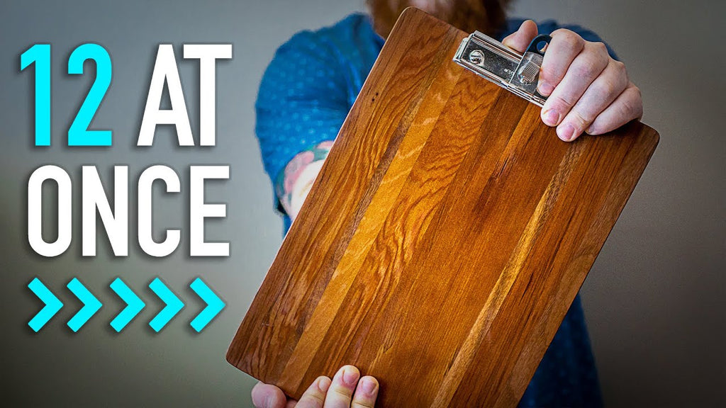 If you have a bandsaw and a planer, this video shows you a couple woodworking tricks that make batching out multiple wood clipboards at once a breeze.