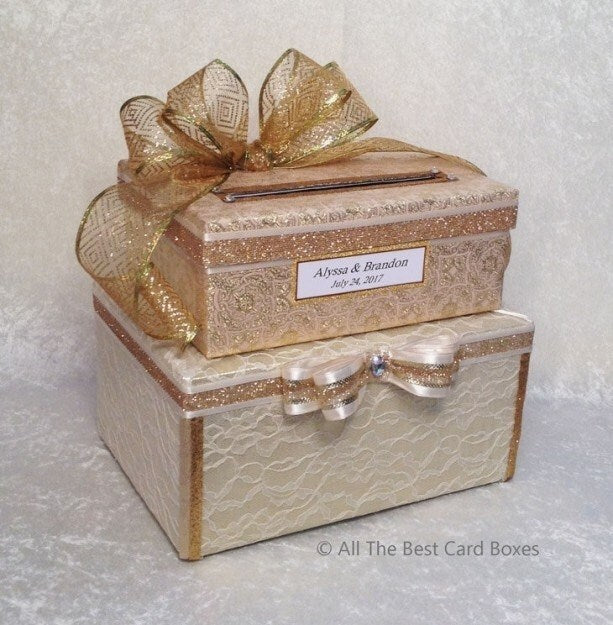 Beat Gold Wedding Card Box