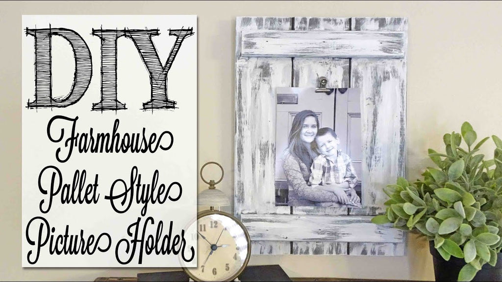 Easy photo holder home decor piece! Under $5.00 in supplies! Supplies: (1) 1"x4" (1) 1"x2" Wood Glue 1.25" nails Hinged clip (scrapbooking section) Brad ...