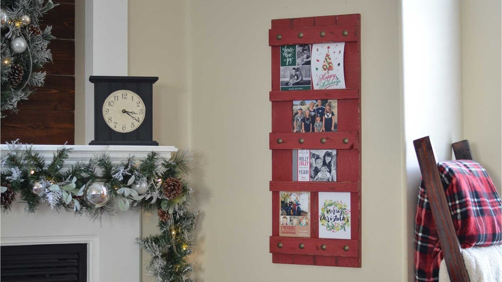 Make a cute farmhouse photo display to hold Christmas Cards or 5x7 photos year round