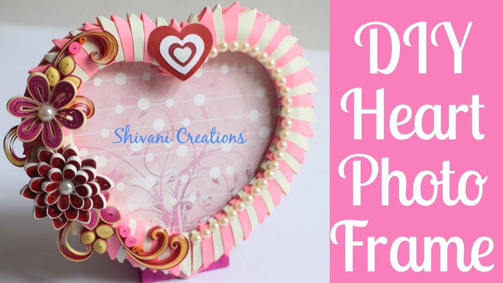 DIY Heart Photo Frame/ 3D Origami Heart Photo Frame/ Quilling Photo Frame by Shivani Creations (2 years ago)