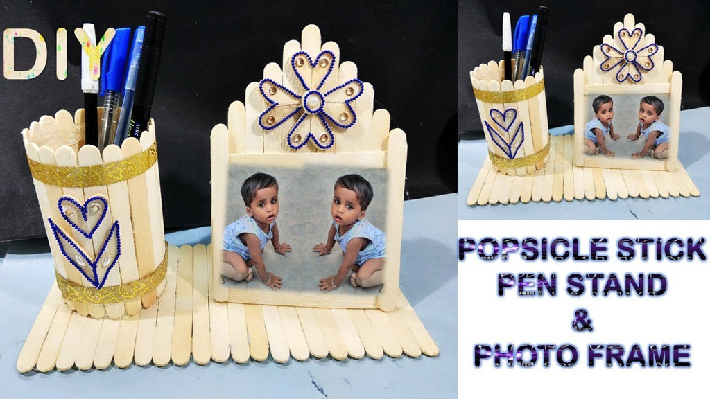 DIY Pen holder and Photo frame || DIY || ice cream stick craft by Raj easy crafts (3 years ago)