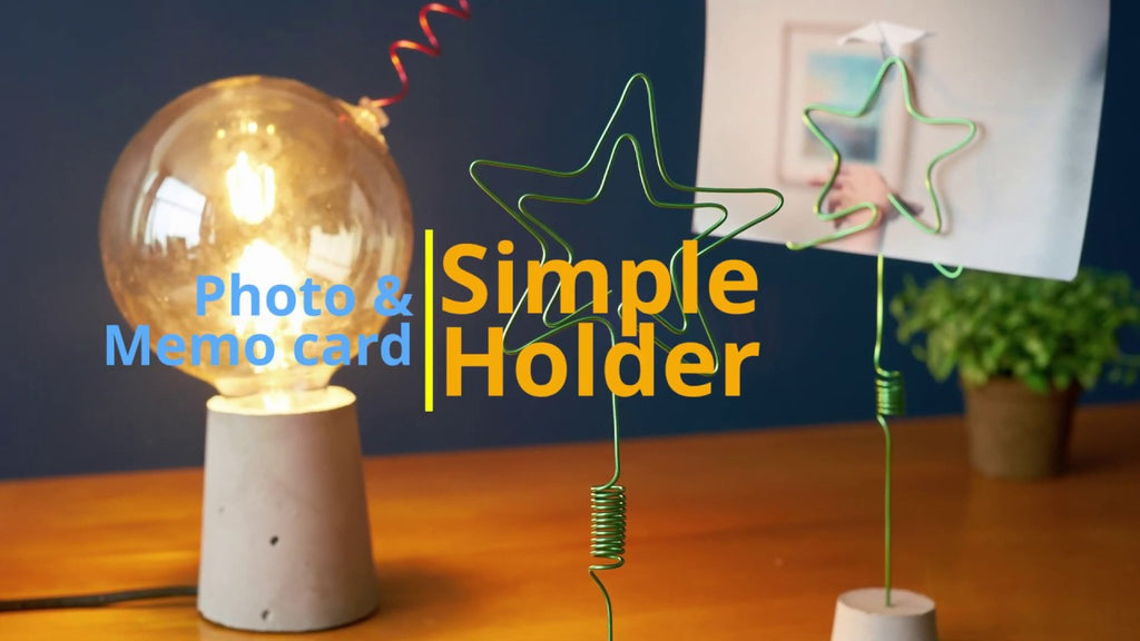 Making simple memo and photo holders using Aluminum wire, concrete, Star shaped cookie-cutter