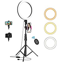 Waulnpekq 12 Inch Selfie Ring Light with 62 Inch Adjustable Tripod Stand only $15.39