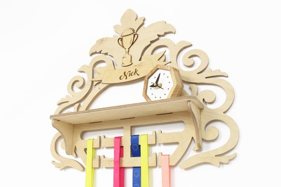 Medal Holder, Personalized, Medal Display, Medal Hanger, Running Medal Holder, Medal Rack, Trophy Holder, Marathon Runner, Race Medal Holder by PromiDesign