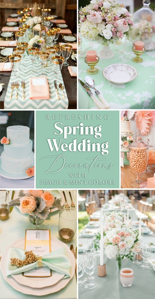 25 Refreshing Spring Wedding Decorations with Peach and Mint Colors