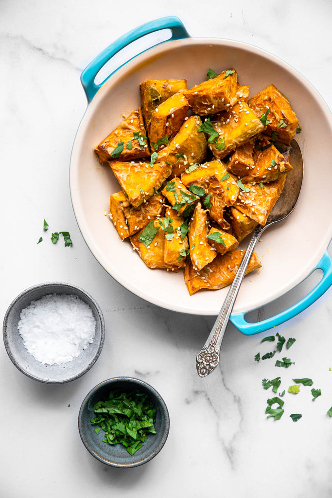 Oven Roasted Kabocha Squash with Peanut Sauce