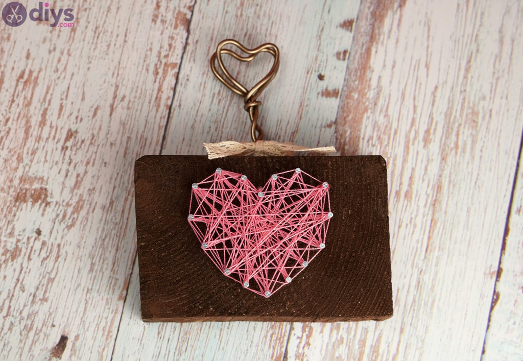 How to Craft a DIY Picture Holder with Heart String Art for Valentine’s Day