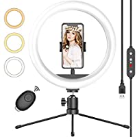 Waulnpekq 10" Selfie Ring Light with Tripod Stand & Phone Holder only $7.99
