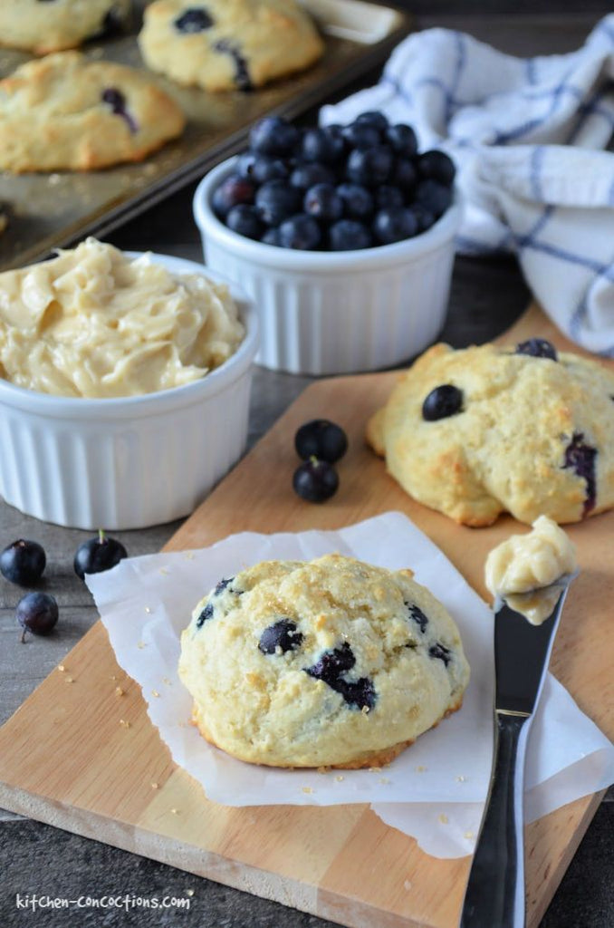 Blueberry Biscuits with Vanilla Honey Butter