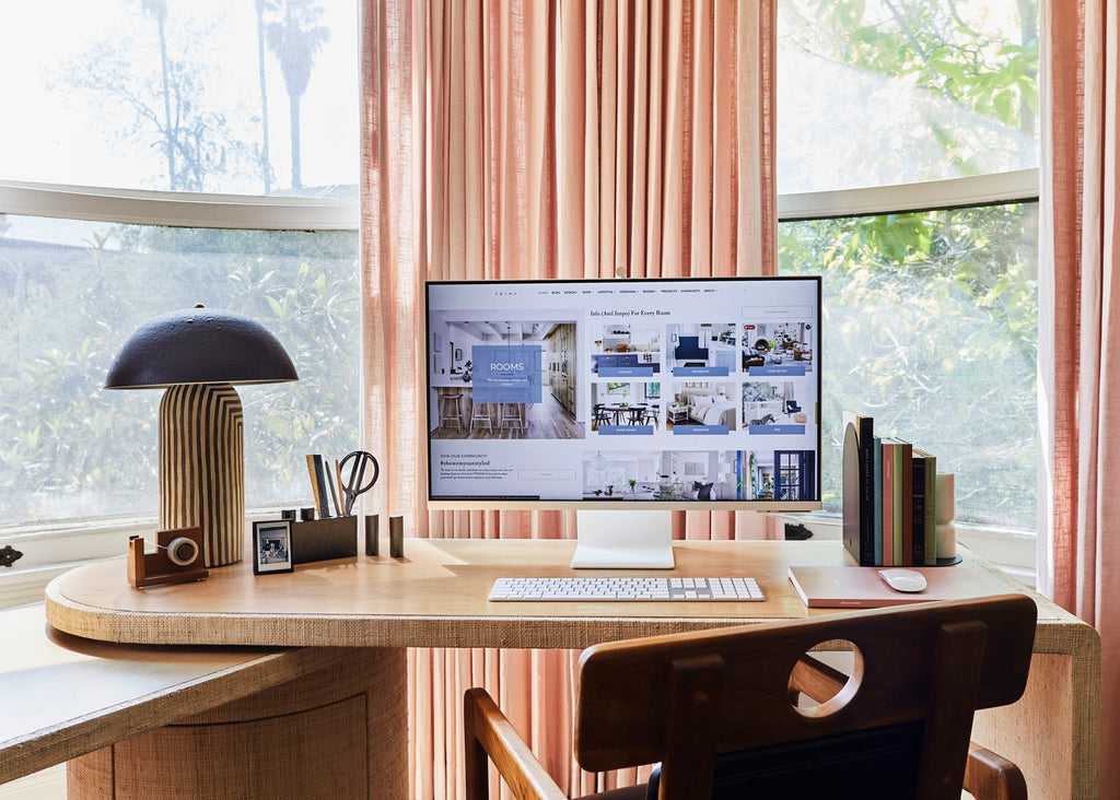 MOTO Reveal! How Jess Made Her WFH Office/Living Room Totally Multifunctional (With Big Help From The World’s Most Beautiful Smart Monitor)