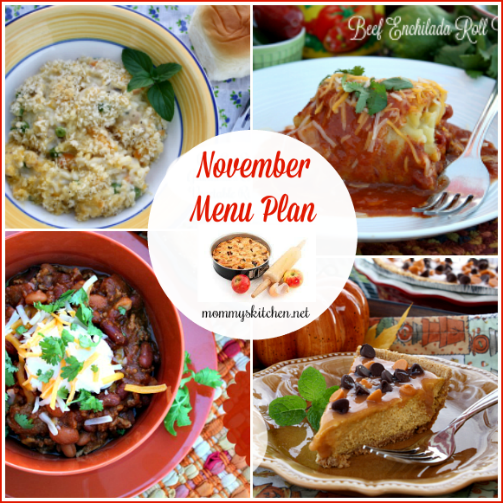 November Menu - Menu Plan Monthly