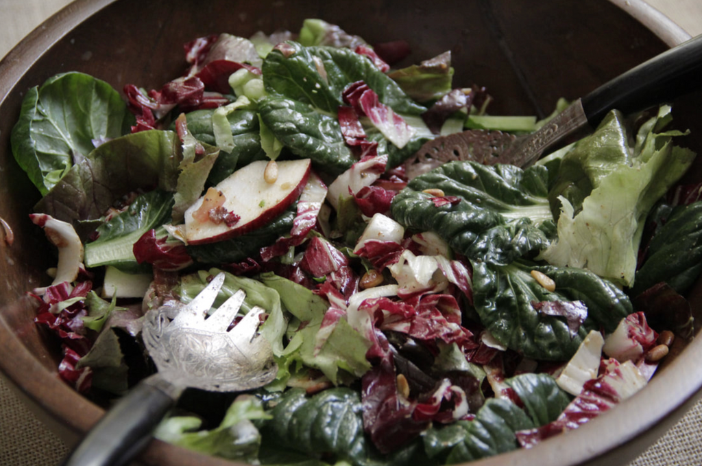 Fall Salad with Warm Bacon Dressing