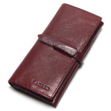 100% Genuine Leather Cowhide High Quality Vintage Solid Color Men Long Wallet Coin Purse Vintage Designer Male Carteira Wallets