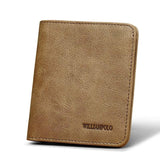 100% Genuine Leather Walle Vintage Luxury Quality Ultra Thin Male Wallets Purse Male Walle Cow Leather Purse Men 2017 NEW