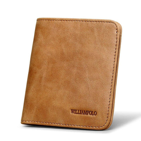 100% Genuine Leather Walle Vintage Luxury Quality Ultra Thin Male Wallets Purse Male Walle Cow Leather Purse Men 2017 NEW