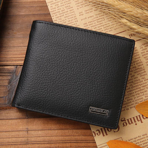 100% genuine leather mens walle premium produc real cowhide wallets for man shor black wale portefeuille homme