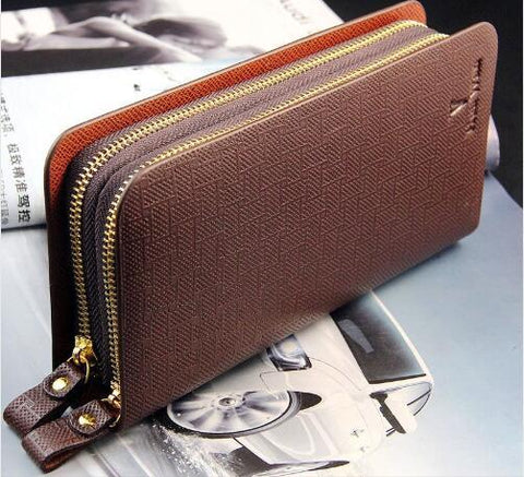 11 Colors Imported High Quality Genuine Leather Male Brand Clutch Large Capacity Clutch Bag Men Zipper Walle Wholesale