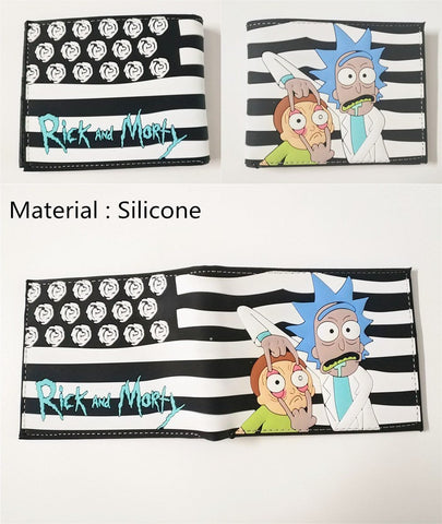 15 Type Cartoon Rick and Morty Men Bifold Walle Shor PU Coin Purse ID/Credi Cards Holder