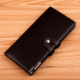 18.5cm x 9cm x 1.5cm Ho Fashion Novelty Men Long Section Button Bifold Business Leather Walle Card Coin Walle Purse