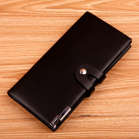 18.5cm x 9cm x 1.5cm Ho Fashion Novelty Men Long Section Button Bifold Business Leather Walle Card Coin Walle Purse