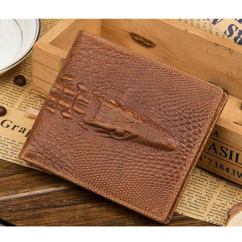 1Pcs Crocodile Clutch Hidden pocke Leather Skin walle Crocodile Walle Purse Men wallet