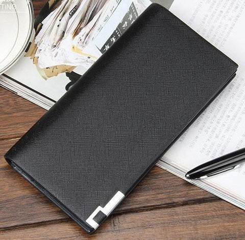 2015 New men's casual Toothpick Stripe Iron edge long money walllets/purse for man free shipping C13829