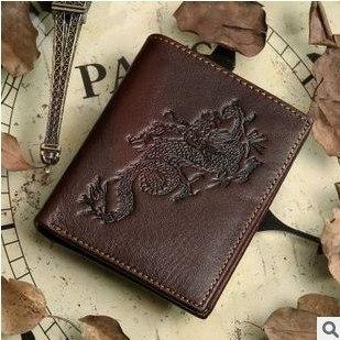 2016 new brand Genuine Leather men Wallets dragon style cowhide men's walle purse removable card holder carteira