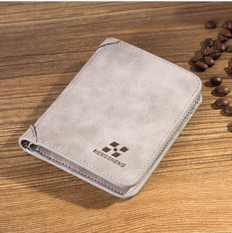 2017 HO High Quality Men Wallets Vintage PU Nubuck Skin Shor Purse Korean Luxury Famous Brand Men's Three Folds Walle For Man